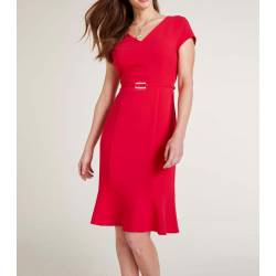 Ashley Brooke czerwona sukienka styl miejski