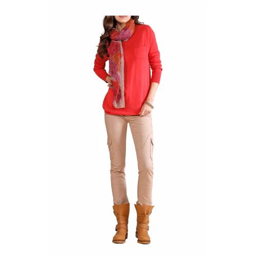 Apart modne jeansy cargo w kolorze camel, elastyczny strecz, wąska nogawka