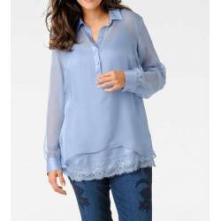 Podwójna szyfonowa bluzka Ashley Brooke błękitna