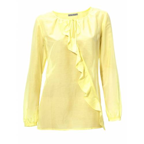 Żółta bluzka damska z jedwabiu model