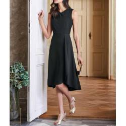 Klasyczna sukienka damska HEINE w stylu „małej czarnej” z rękawami 3/4, czarna Volant stylizacja