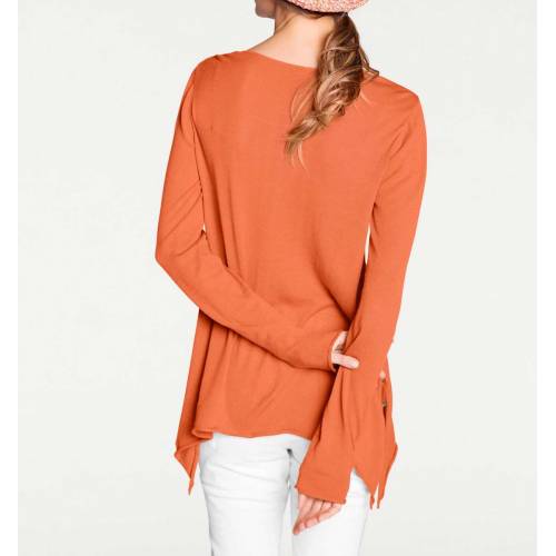 Delikatny damski sweter z dzianiny HEINE, pomarańczowy