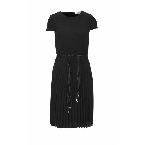 Klasyczna plisowana sukienka damska z paskiem HEINE, czarny, fason