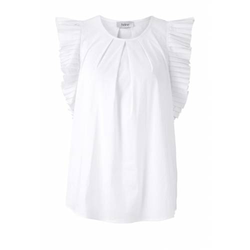 Wyjątkowa bluzka damska z falbanami HEINE, biały, fason