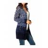 żurowy długi sweter damski bez zapięcia niebieski LINEA TESINI model