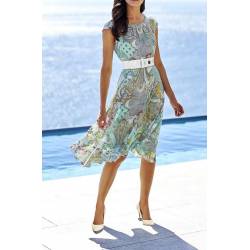 Luksusowa sukienka w pastelowych wzorach LINEA TESINI
