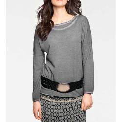 Linea Tesini szary melanzowy sweter przód