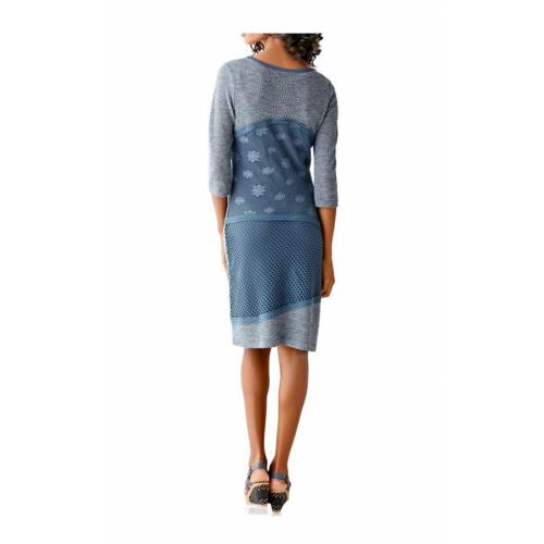 Linea Tesini elegancka sukienka patchworkowa tył